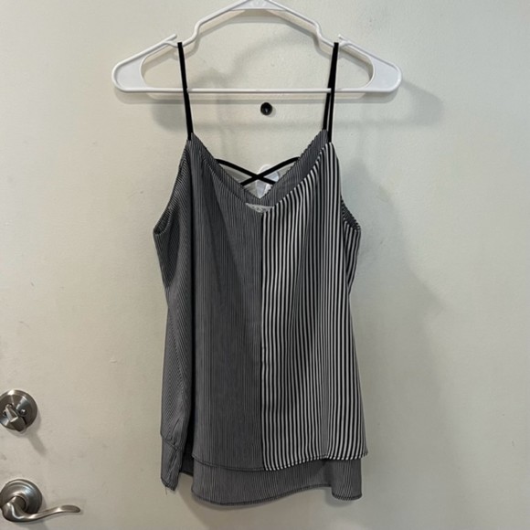 Maurices Womens Black White Striped Spaghetti Strap Camisole Top Size Large - Picture 3 of 9